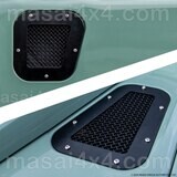 Masai 3-Piece Intake Wire Mesh Grille and Bonnet Vent Set - Defender 90/110 300TDI onwards - Stainless Steel, Black or Silver, Type: Black (Painted) Stainless Steel 5mm square mesh