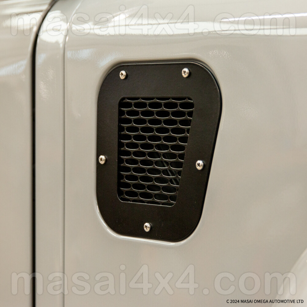 Masai Small Mesh Side Grille - Honeycomb Mesh Stainless Steel for Defender 300TDI, TD5 and PUMA TDCi