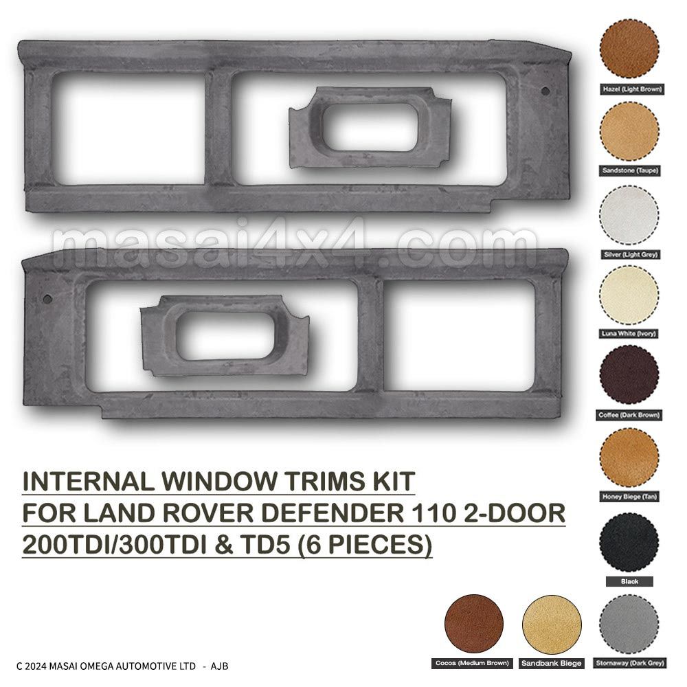 Internal Window Trims Kit for Land Rover Defender 110 2-Door - Masai Covered (Special Order)