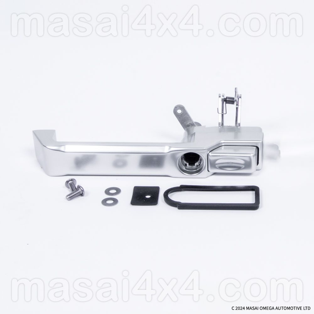 Aluminium Billet Door Handles for Land Rover Defender - Fits All Push Button Handles - Right Hand Side, With Or Without Key Hole: Right Hand Side (With Key Hole), Colour: Anodised Silver