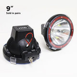 Pair of 55 Watt, 9" HID Xenon Off-road Driving Lights, Beam: Spot