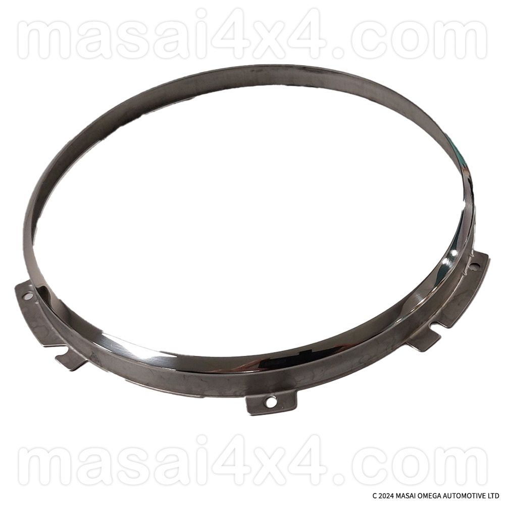 Pair of Chrome Outer Retaining Rings (Bezels) for 7" Defender Headlights - Genuine Land Rover
