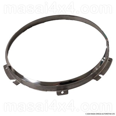 Pair of Chrome Outer Retaining Rings (Bezels) for 7" Defender Headlights - Genuine Land Rover