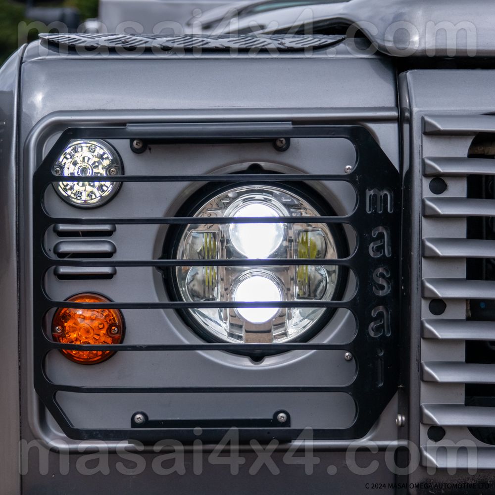 Front Lamp Guards Masai Style for Land Rover Defender - PAIR