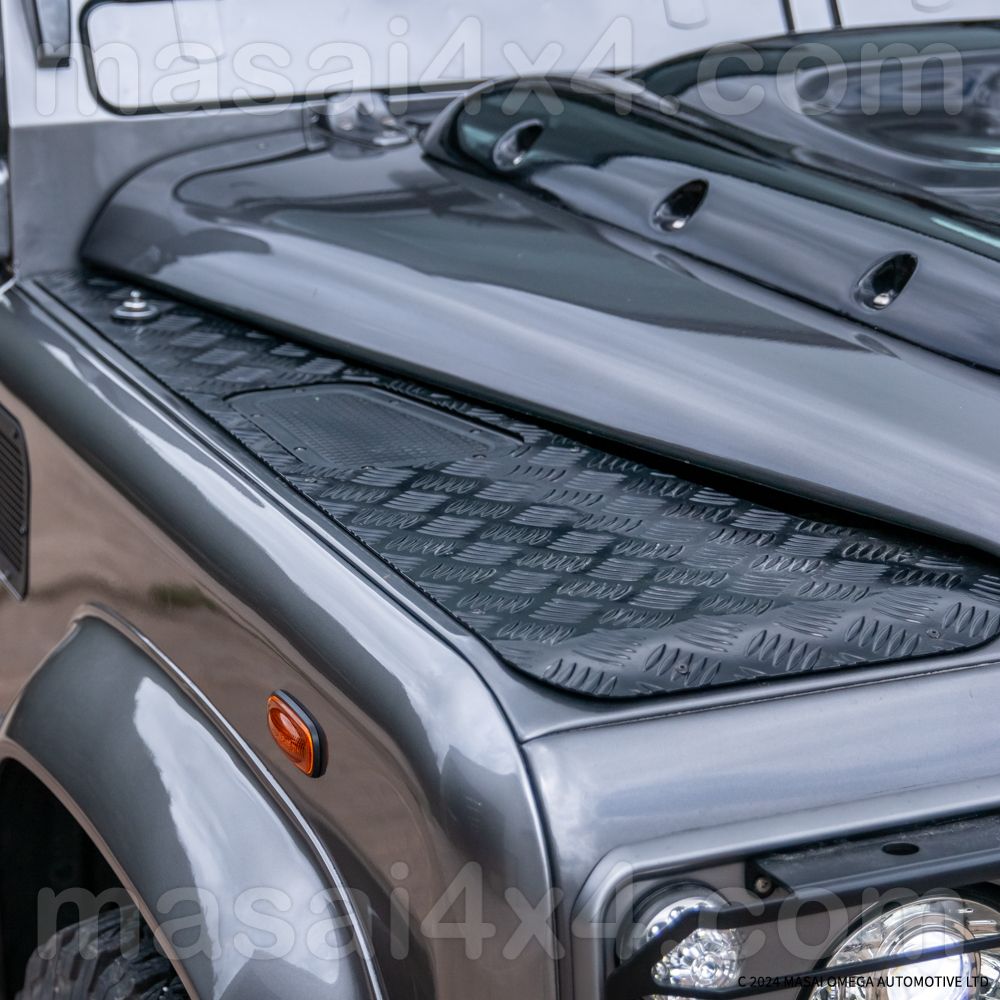 Wingtops Chequer Plate (3mm Aluminium) for Land Rover Defender 90/110 - PAIR, Vehicle Type: Puma TDCi, Colour: Black