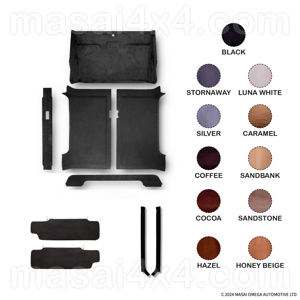 Headlining / Roof Lining for Land Rover Defender 90 Full Kit (with Sun Visors and A-Post Trims)