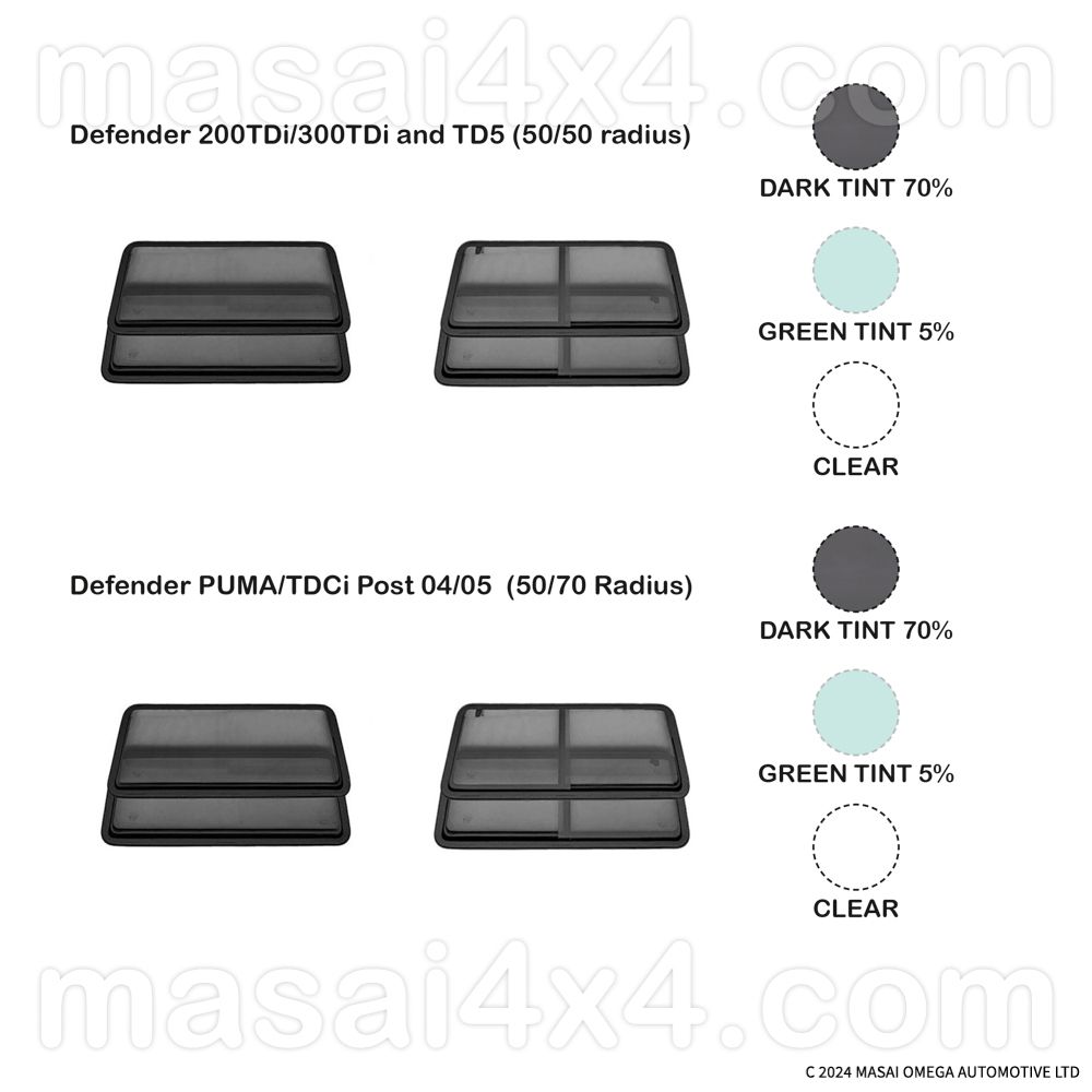 Masai Side Windows for Land Rover Defender 90/110 Full Kits