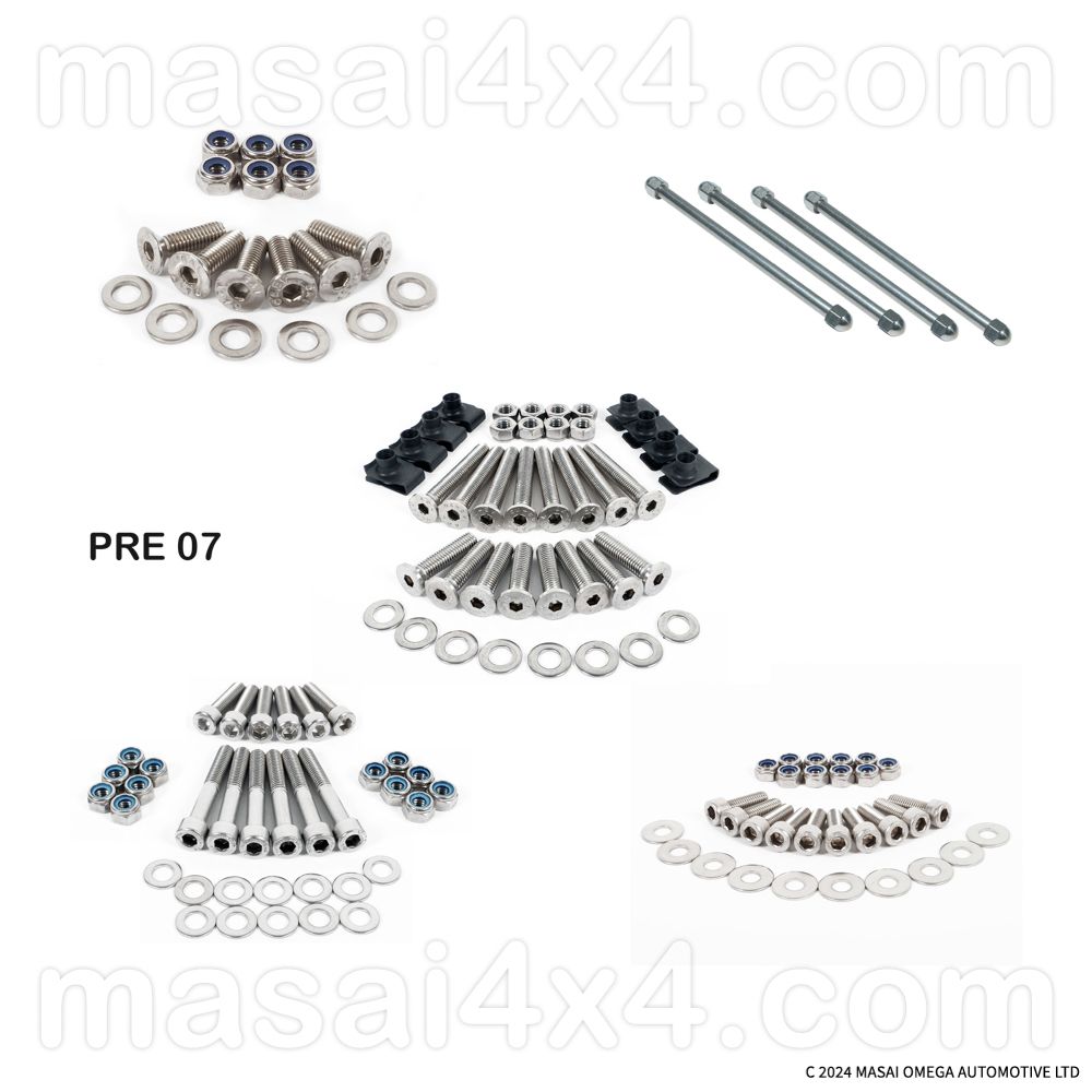 Stainless Steel Exterior Bolt Kits for Land Rover Defender 90/ 110 2-Door