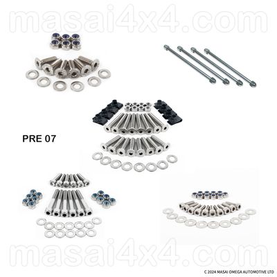 Stainless Steel Exterior Bolt Kits for Land Rover Defender 90/ 110 2-Door