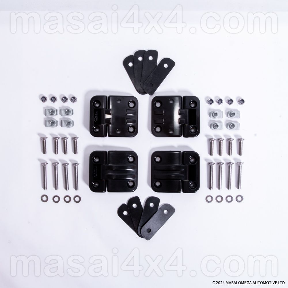 Masai Billet Aluminium Front Door Hinges Set / 2nd Row Door Hinges Set for Land Rover Defender