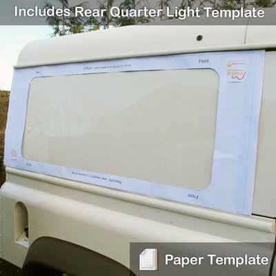 Paper Template - To Fit Rear Side Windows & Rear Quarter Glass Windows for Defender Hard Tops