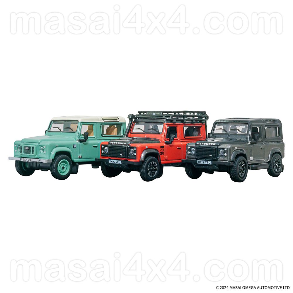 Defender 90 - Heritage Limited Edition Station Wagons - 3 Piece Set Diecast 1:76 Scale Models