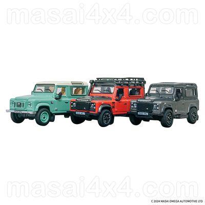 Defender 90 - Heritage Limited Edition Station Wagons - 3 Piece Set Diecast 1:76 Scale Models Defender 90 - Heritage Limited Edition Station Wagons - 3 Piece Set Diecast 1:76 Scale Models