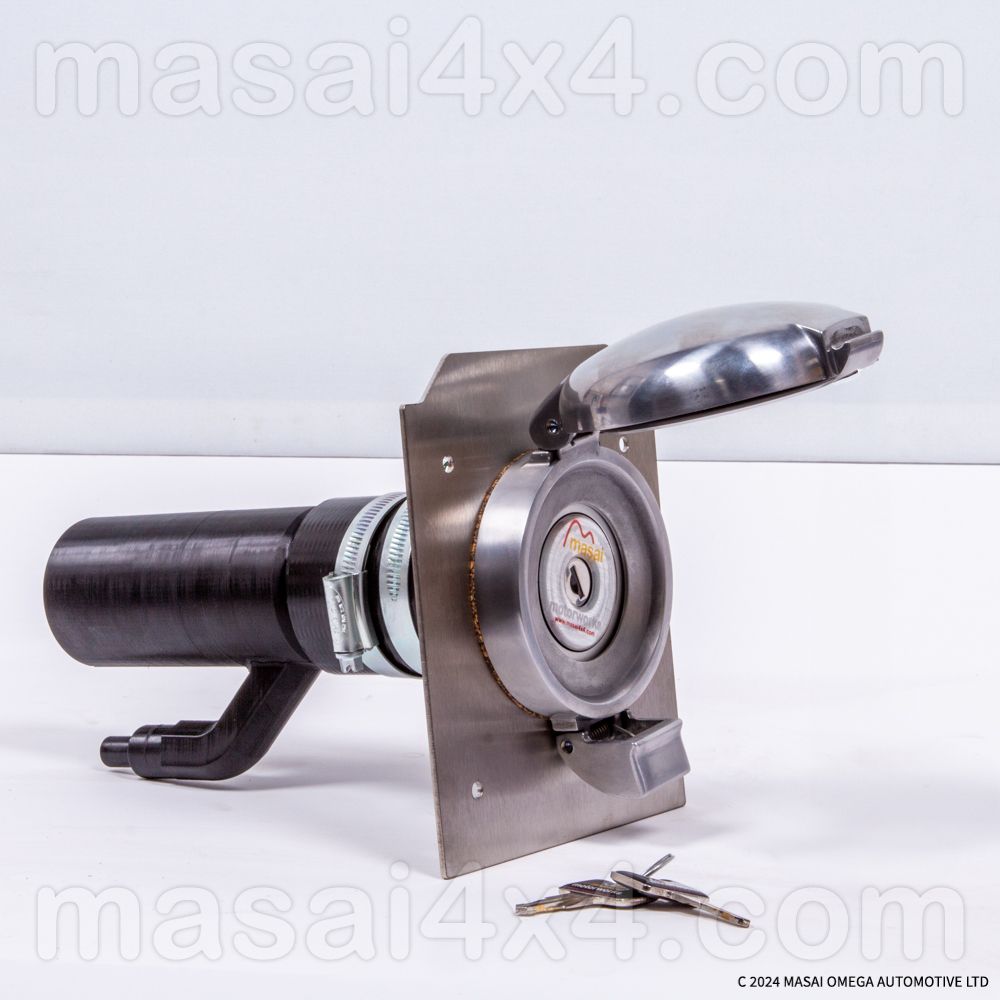 Retro Polished Aluminium Lockable Fuel Cap Assembly for Defenders, Version: 200TDi / 300TDi ONLY