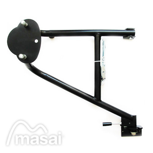 Round Tube, Swing-Away, Spare Wheel Carrier – for soft top or pick-up Land  Rover Defender – Masai Land Rover Defender Upgrades, Accessories and Parts  – Masai is a specialist manufacturer of Land