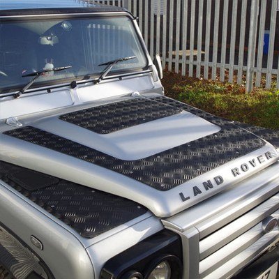 2 Piece 3mm Aluminium Chequer Plate Kit for Land Rover Defender Puma Bonnets