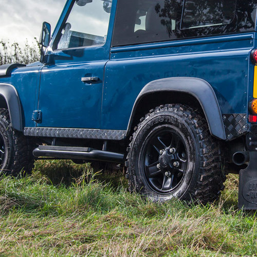 Side Sill Protectors - Aluminium Chequer Plate for Land Rover Defender 90 and 110