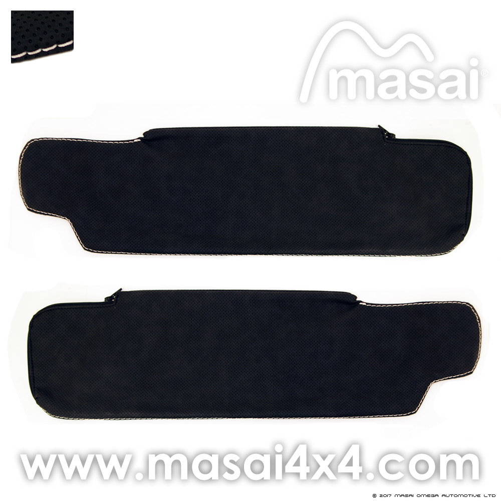 Sun Visor Cover - Leatherette with Red Stitch