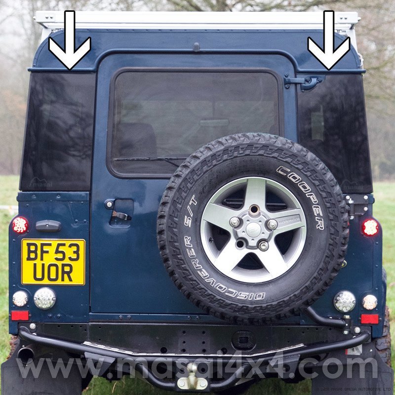 Masai Panoramic Tinted Rear Quarter Windows for Defender 90 & 110 - Pair