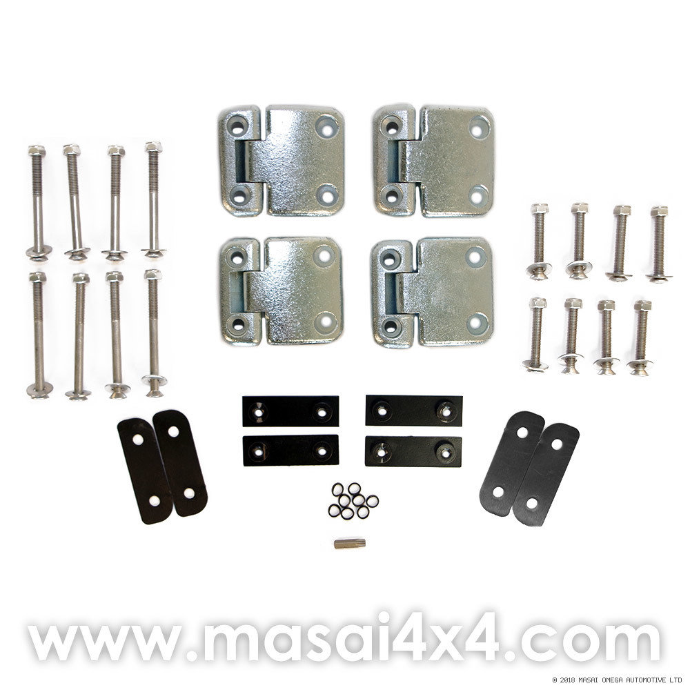 Middle Row Door Hinge Kit (Stainless Steel Torx Head Bolts) for Land Rover Defender 110