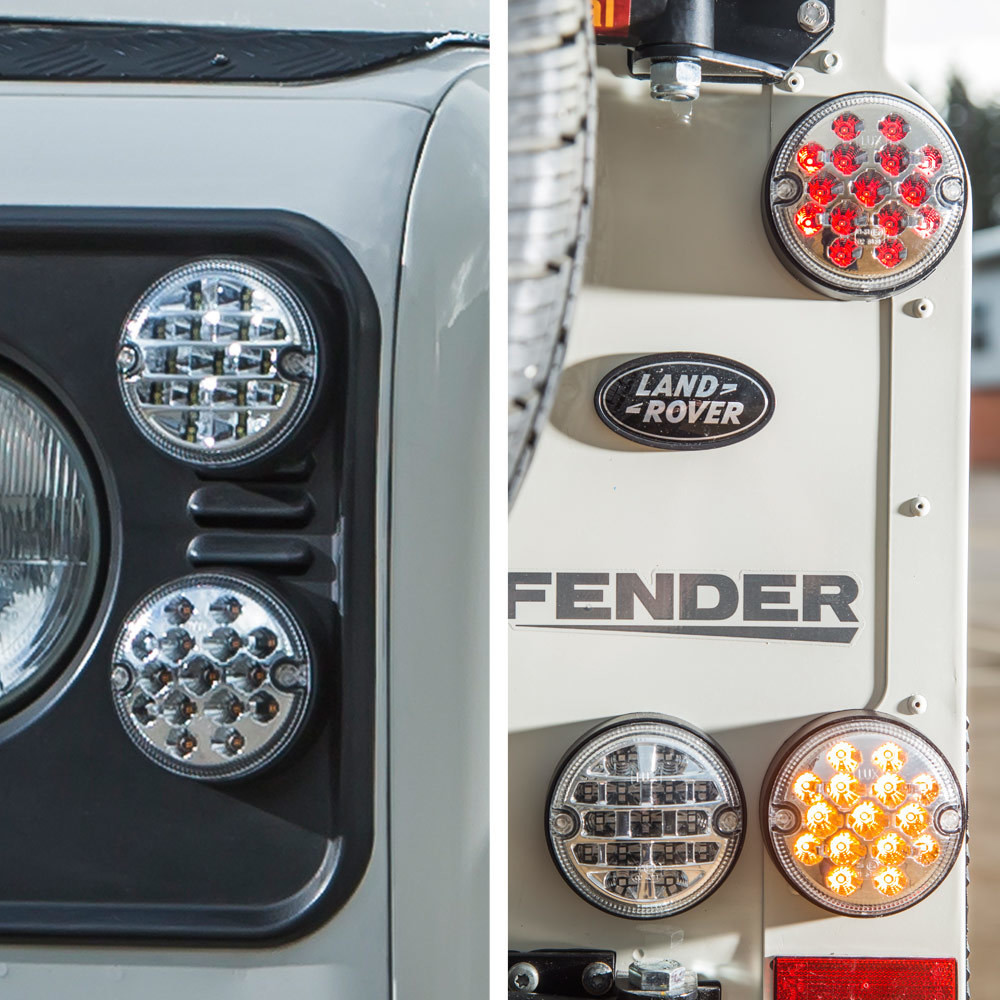 land rover defender Upgraded crystal clear LED Side Light Kit