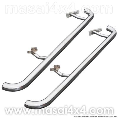 Tubular Side Steps - Tomb Raider Style for Defender 110 (Stainless Steel) Tubular Side Steps - Tomb Raider Style for Defender 110 (Stainless Steel)