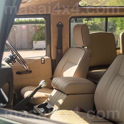 Front Seat Covers for Land Rover Defender TD5, 200TDI & 300TDI - Flute style with Piping Front Seat Covers for Land Rover Defender TD5, 200TDI & 300TDI - Flute style with Piping