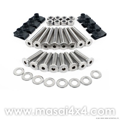 Front Door Bolt Kit for Defender 90 / 110 - Stainless Steel (2 Door Kit) Front Door Bolt Kit for Defender 90 / 110 - Stainless Steel (2 Door Kit)