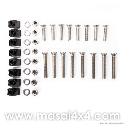 Front Door Bolt Kit for Defender 90 / 110 - Stainless Steel (2 Door Kit)