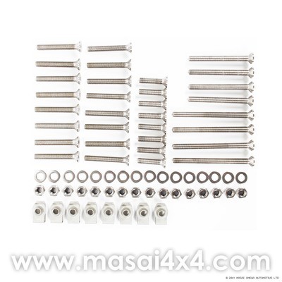 Front & Rear Side Door Bolt Kit for 4-Door Defender 110 - Stainless Steel