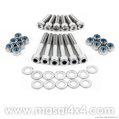 Rear Door Bolt Kit for Defender Safari Door (Pre 2002) - Stainless Steel Rear Door Bolt Kit for Defender Safari Door (Pre 2002) - Stainless Steel