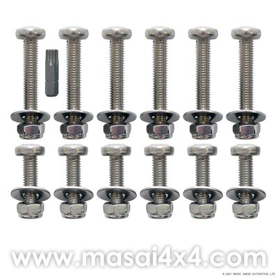 Rear Door Bolt Kit for Defender PUMA (Post 2007) - Stainless Steel Rear Door Bolt Kit for Defender PUMA (Post 2007) - Stainless Steel