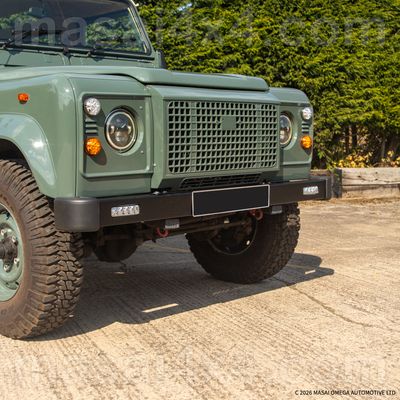 Defender Front Bumper with Rectangular LED DRLs - Zinc Coated - LR062058 Defender Front Bumper with Rectangular LED DRLs - Zinc Coated - LR062058