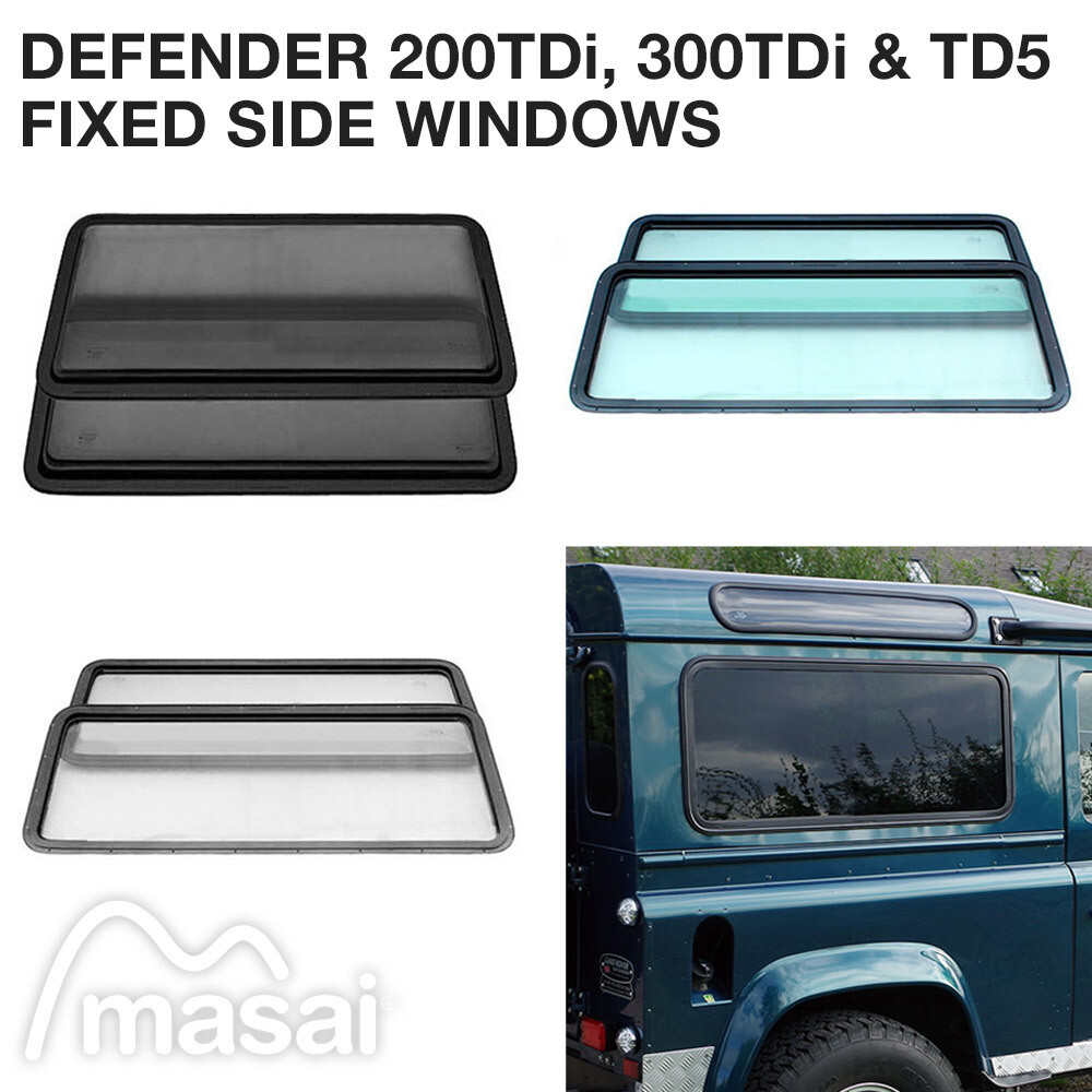 Fixed Side Windows for Defender 200TDi/300TDi & TD5 (50/50 radius) - 3 Tints - PAIR-Dark (70%)