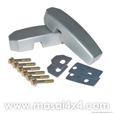 Windscreen Brackets Kit (Pair) for Defender - Silver, Black or Stainless Steel