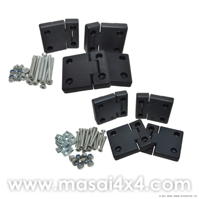Anodised Aluminium Front Door Hinges Set / 2nd Row Door Hinges Set for Land Rover Defender
