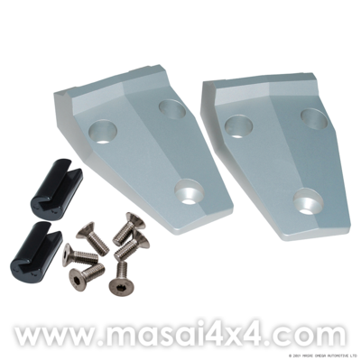 Bonnet Hinges Kit for Land Rover Defender - Aluminium/Stainless/Black
