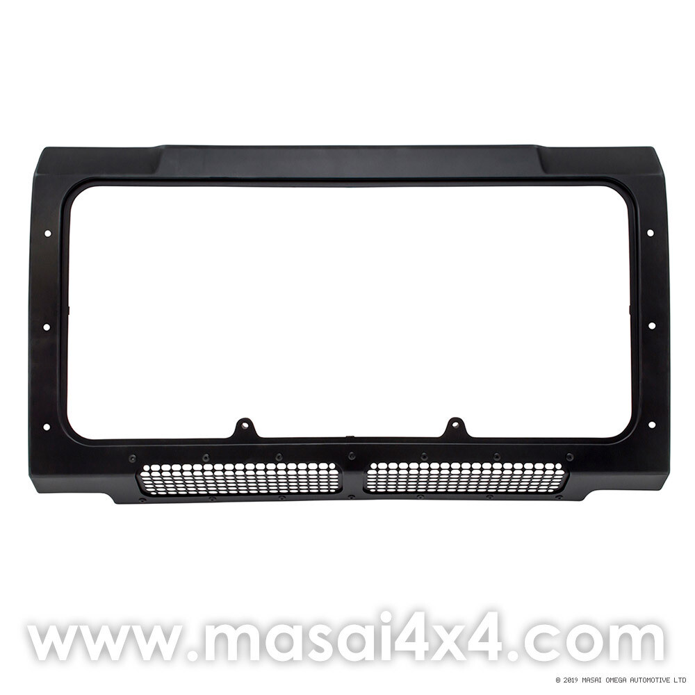 Front Panel Frame for Grille - Defender (Air Con Models) - Black with Lower Mesh