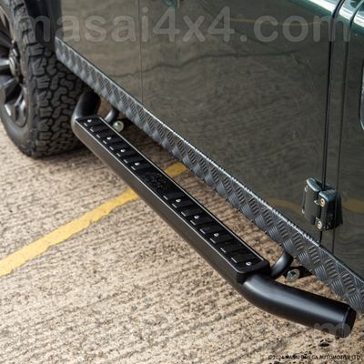 Masai "Fire and Ice" style Tubular Side Steps for Land Rover Defender