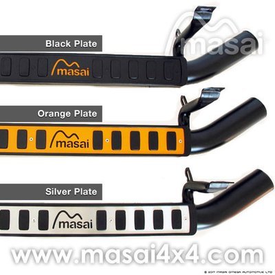 Masai Masai "Fire and Ice" style Tubular Side Steps for Land Rover Defender