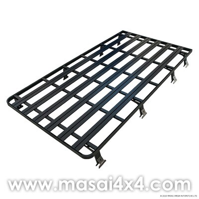Aluminium Expedition Flat Roof Rack for Defender 90, Crew Cab and 110 (Black)