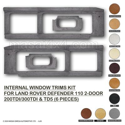 Internal Window Trims Kit for Land Rover Defender 110 2-Door - Masai Covered for use with Panoramic windows