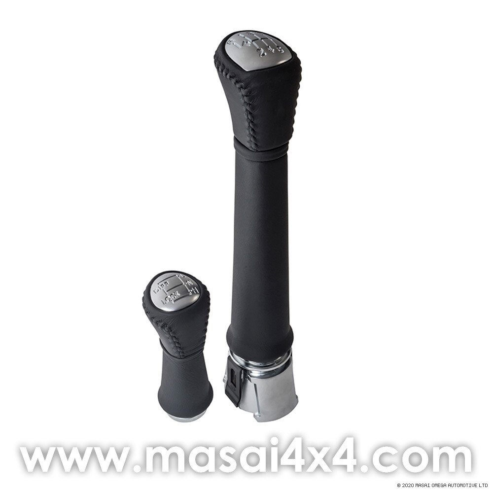 Aluminium Gear Lever Kit - For Defender 2007 Onwards (PUMA), Choose Version: Leather Covered (Aluminium)