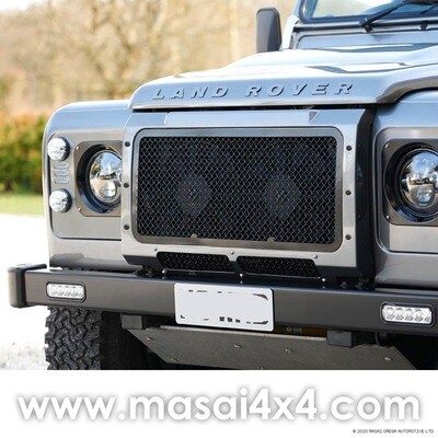 Masai Front Upper Grille - Wire Mesh Stainless Steel - for Defenders With or Without AirCon - Black or Silver Finish