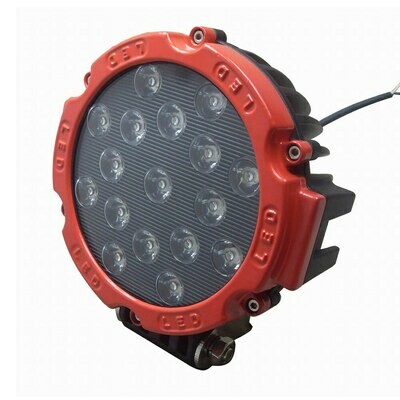 Pair of 3700 Lumens 51 Watts 7" LED Driving Lights - Black/Red FLOOD