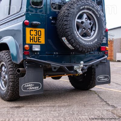 NAS Rear Step - UK version with holes for fitting Towing Ball (for Defender 90/110) - Zinc Plated & Powder Coated NAS Rear Step - UK version with holes for fitting Towing Ball (for Defender 90/110) - Zinc Plated & Powder Coated