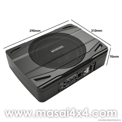Subwoofer with built in Amplifier - Slim Design - Phoenix Gold 8" 80W RMS - Ideal behind cubby box, or under seats