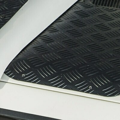 Close up of NS - Wing Tops Chequer Plates for Land Rover Defender