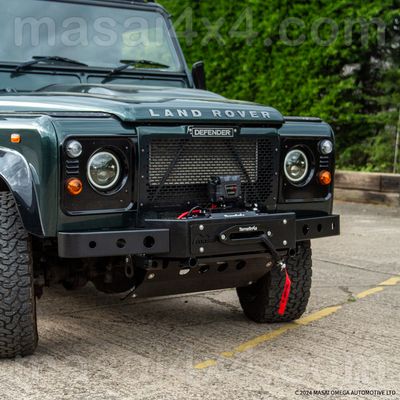 Masai "Warrior" - Front Winch Bumper for Land Rover Defender (Satin Black)