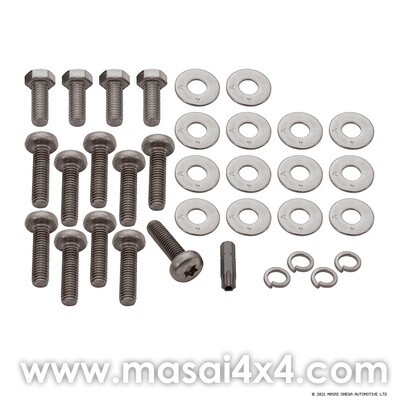 Rear Cross Member Bolt Kit for Defender 90 / 110 & Series - Stainless Steel (PUMA Style) Rear Cross Member Bolt Kit for Defender 90 / 110 & Series - Stainless Steel (PUMA Style)